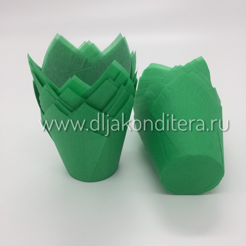 Форма бумажная тюльпан Зеленые 100шт
