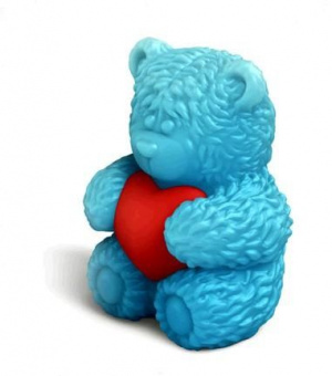 Пластиковая форма 3D Медвежонок с сердечком сидит